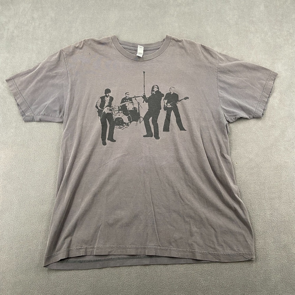 Vintage Y2K Vertigo Tour 2006 T Shirt Mens XL Gray Concert Band American Apparel